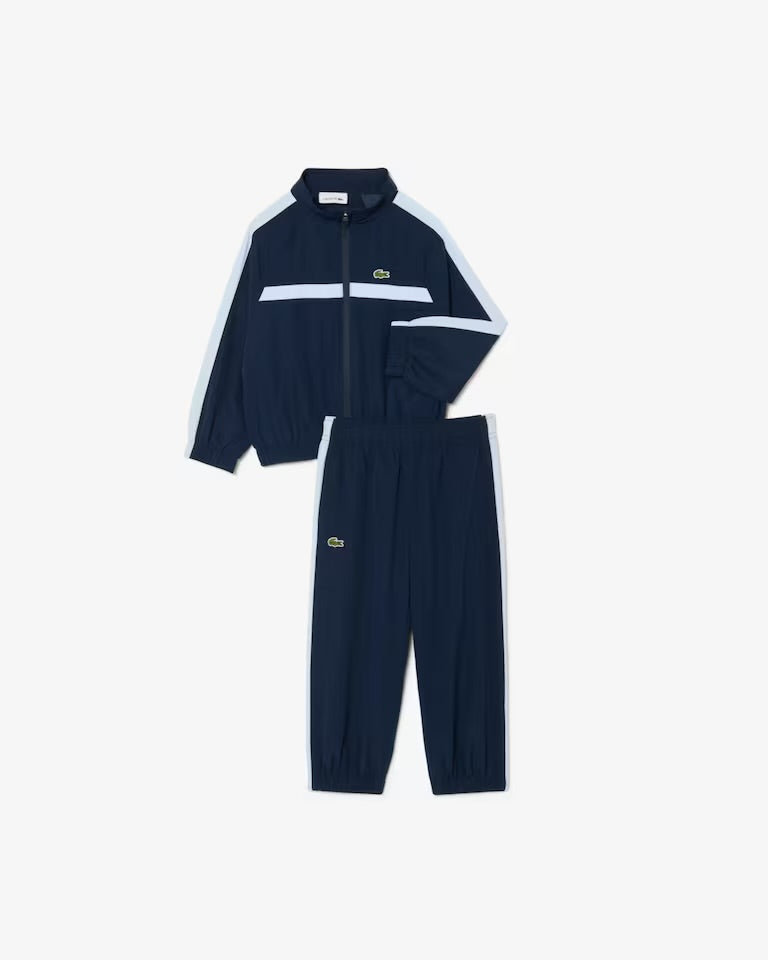 LACOSTE Bambino Tuta Color-block In Taffeta Blu/Azzurra