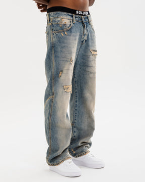 SOLDIER Jeans Baggy Botton Made in Italy Sabbiato