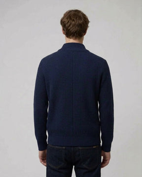 GIANNI LUPO Cardigan In Maglia Con Zip Blu Navy