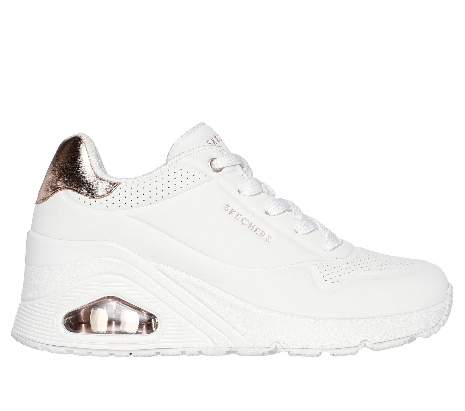 177520/WHT Skechers Donna Uno Wedge Bianche 26/27