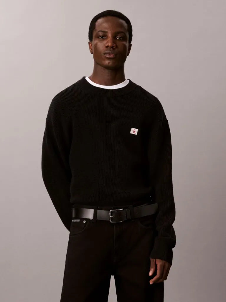 CALVIN KLEIN Maglione In Cotone Basic Nero 26/27
