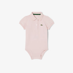LACOSTE Body Baby A Polo Con Dettagli Sul Colletto Mezza Manica Rosa