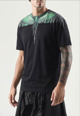 COUNTY OF MILAN T-Shirt Nera Marcelo Burlon Ali Verdi
