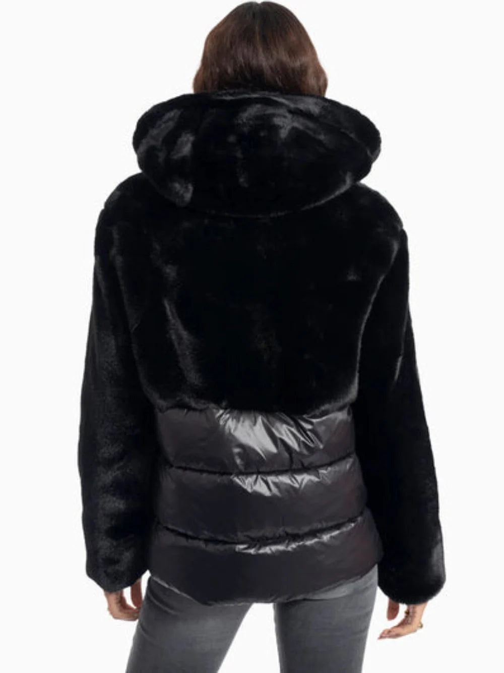 BLAUER Giubbotto Con Pelliccia e Cappuccio Donna Nero