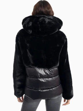 BLAUER Giubbotto Con Pelliccia e Cappuccio Donna Nero