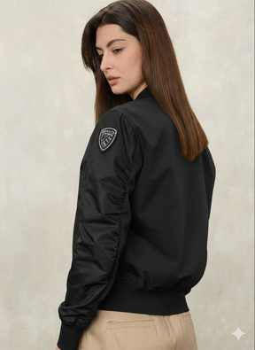 BLAUER Laurie Antivento Donna In Nylon Senza Cappuccio Con Zip Nero