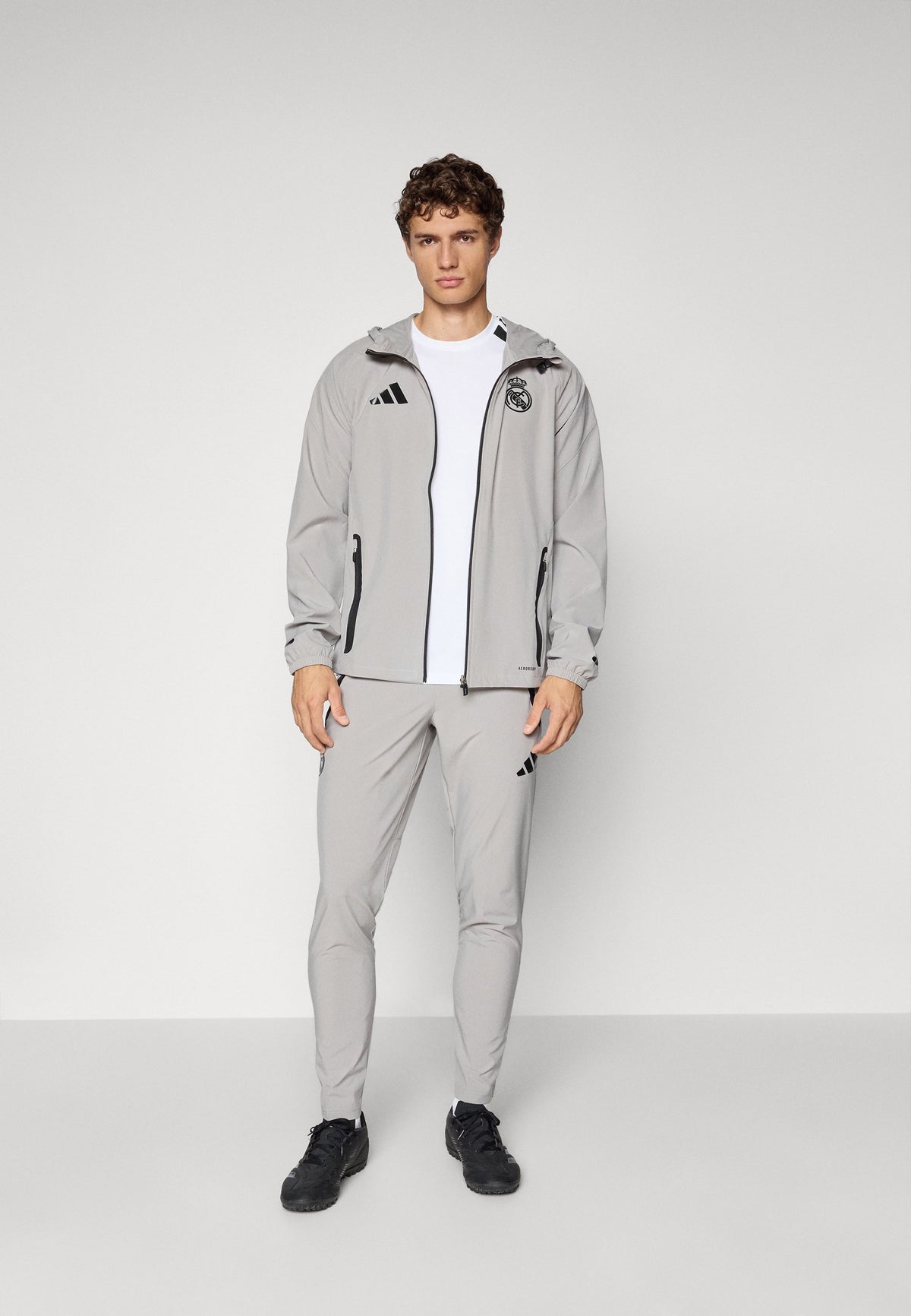 Adidas Tuta Completa Real Madrid Uomo Grigia Microfibra
