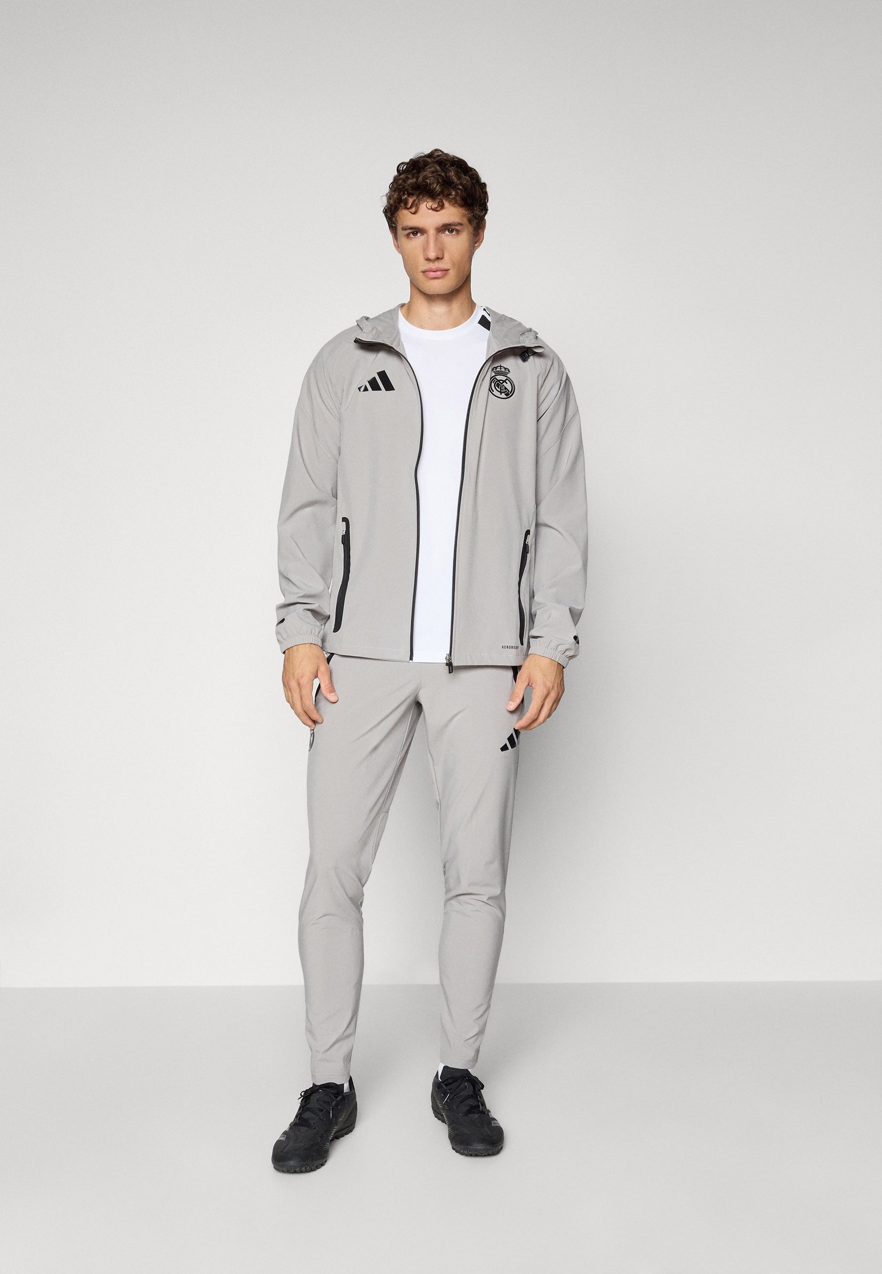Adidas Tuta Completa Real Madrid Uomo Grigia Microfibra