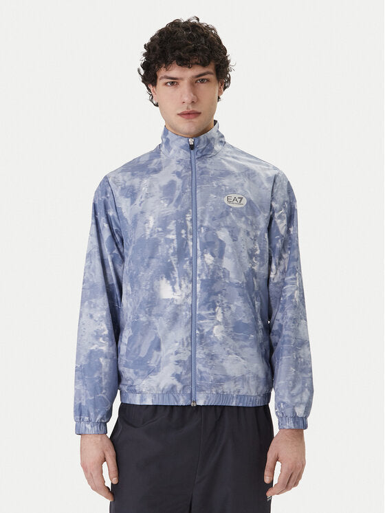 EMPORIO ARMANI Tuta in Microfibra Con Zip Fantasia Sfumata Blu