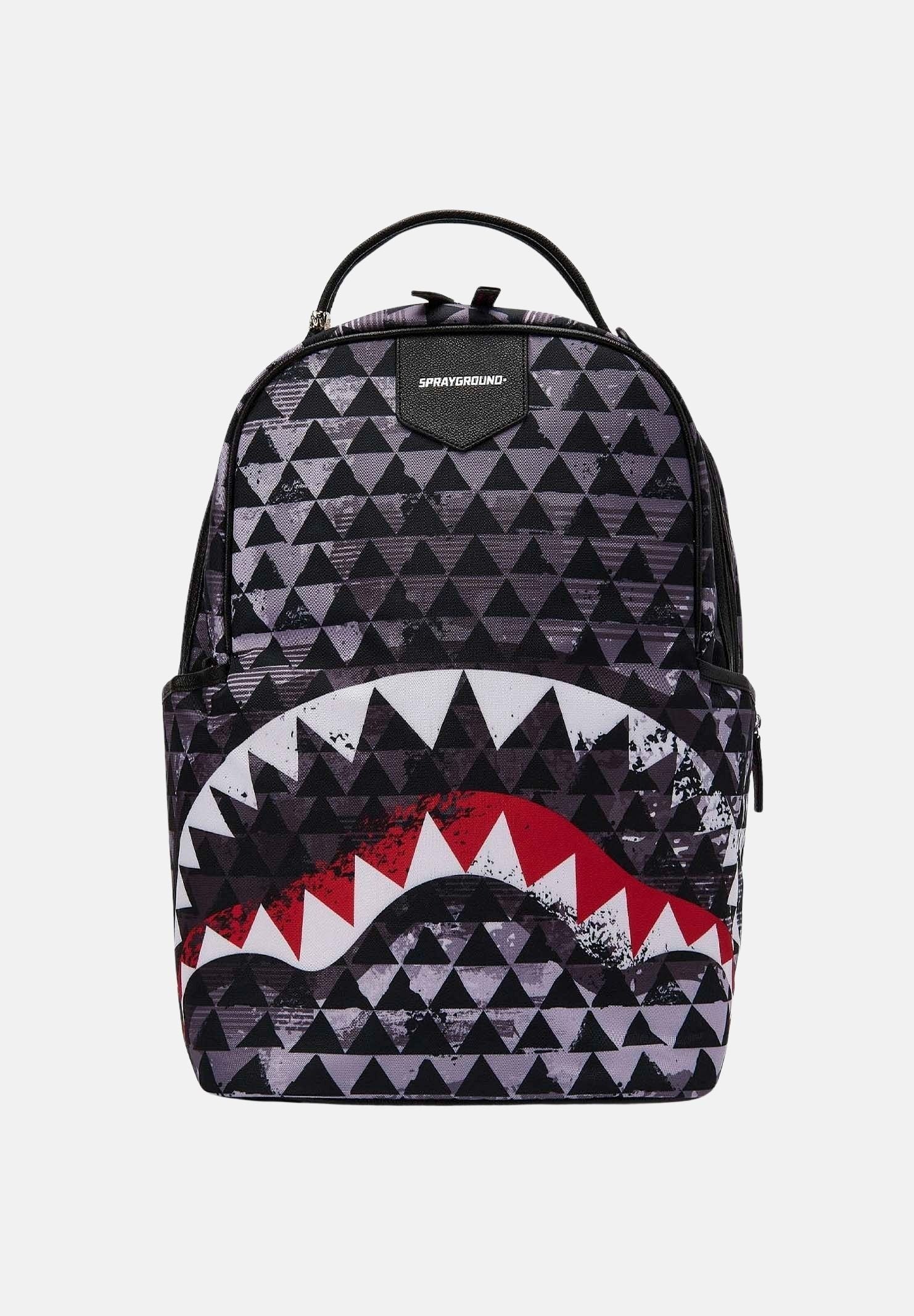 SPRAYGROUND Zaino SHARK MOUTH BACKPACK Black/Grey, nero e grigio