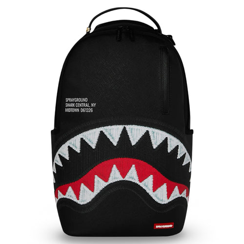 SPRAYGROUND Zaino Shark central black embroidered Nero