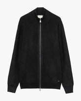 GIANNI LUPO Cardigan Con Collo a Imbuto e Zip Nero