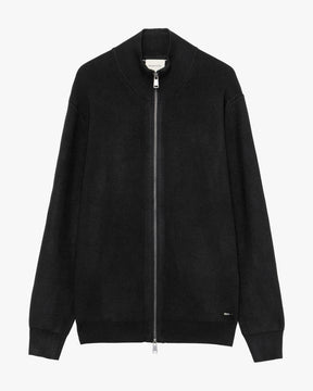 GIANNI LUPO Cardigan Con Collo a Imbuto e Zip Nero