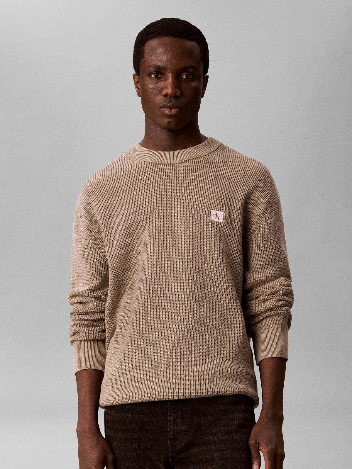 CALVIN KLEIN Maglione In Cotone Basic Beige 26/27