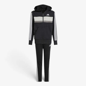 ADIDAS Tuta Completa Con Zip e Cappuccio Bambino Nero/Bianco