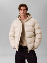 CALVIN KLEIN Giubbotto Invernale Bomber Con Logo Grande Sul Petto Beige 26/27