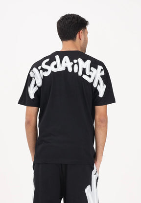 DISCLAIMER T-Shirt Con Logo Frontale e Stampa Retro Nera/Bianca