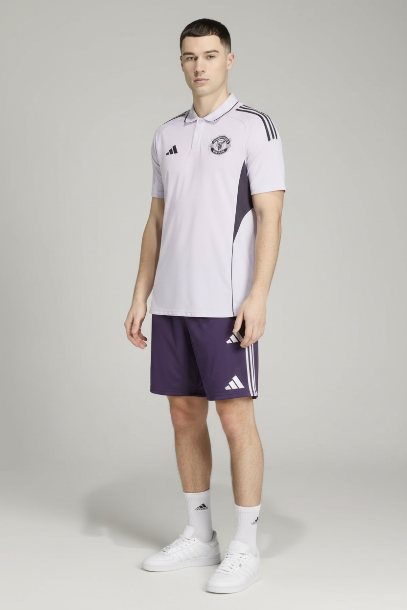 ADIDAS Completino Manchester United Polo e Pantaloncino Lilla