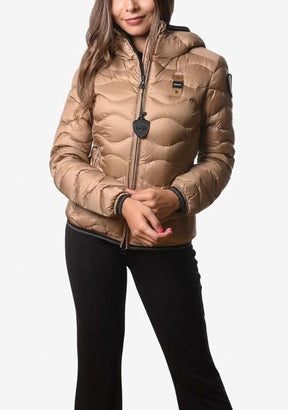 BLAUER Giubbotto Camelia Donna Piumino Invernale Ondulato Beige