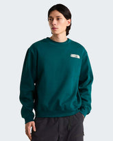 THE NORTH FACE Felpa Girocollo Con Stampa Sul Retro Logo Fulmini Verde/Bianca 26/27