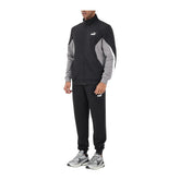 PUMA Tuta In Cotone Garzato Con Zip Nera/Grigia
