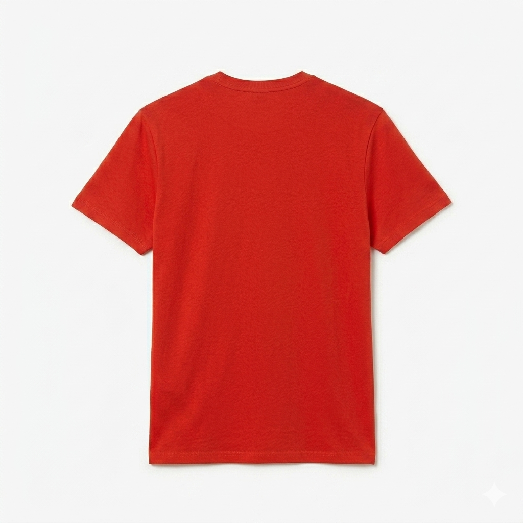 LACOSTE T-Shirt Basic In Cotone Pima Arancione