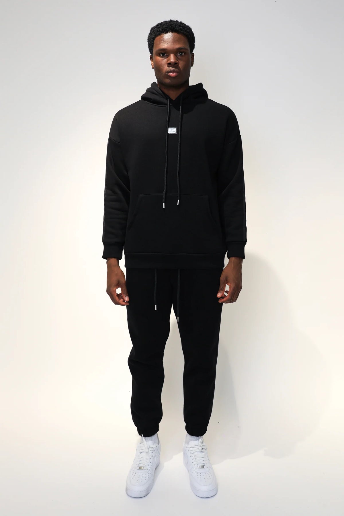 SOLDIER Tuta Felpata Con Cappuccio e Banda Laterale Nera