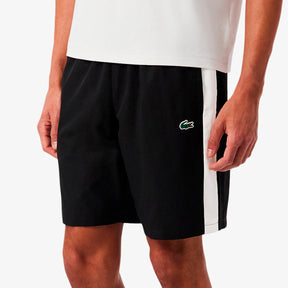 LACOSTE Completino Ultra Dry Banda Centrale Stampa Logo Retro Bianco/Nero