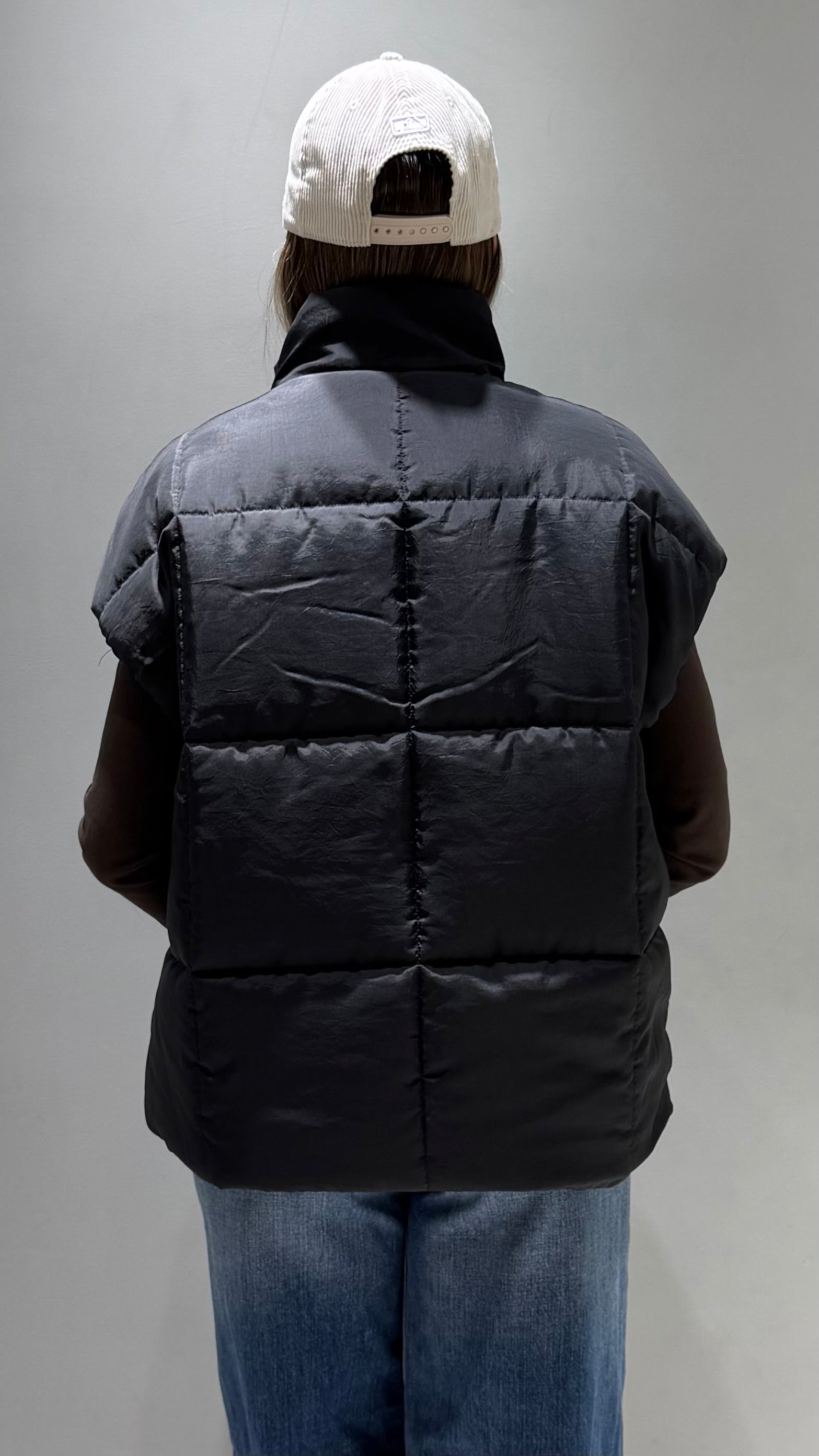 Giubbotto Smanicato Nike Donna over size Nero