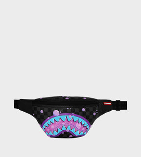 SPRAYGROUND Marsupio In Pelle  Purple Slime Takeover Savvy Crossbody Nero/Viola