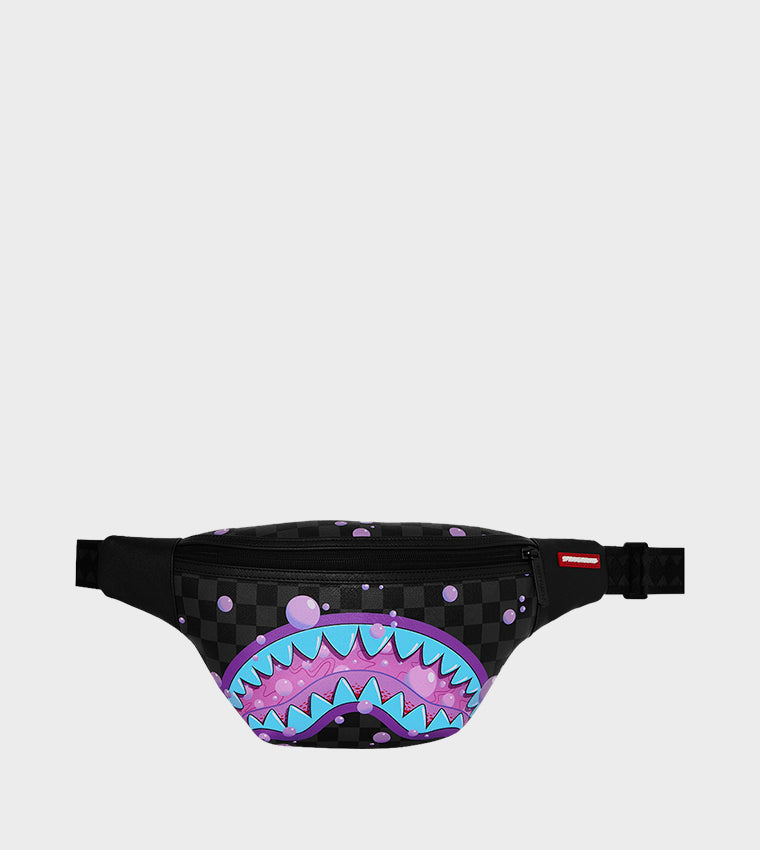 SPRAYGROUND Marsupio In Pelle  Purple Slime Takeover Savvy Crossbody Nero/Viola