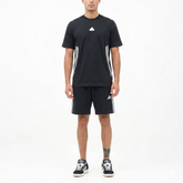 ADIDAS Performance Completino T-Shirt Strisce Fianco + Pantaloncino Con Strisce Con logo Nero/Bianco