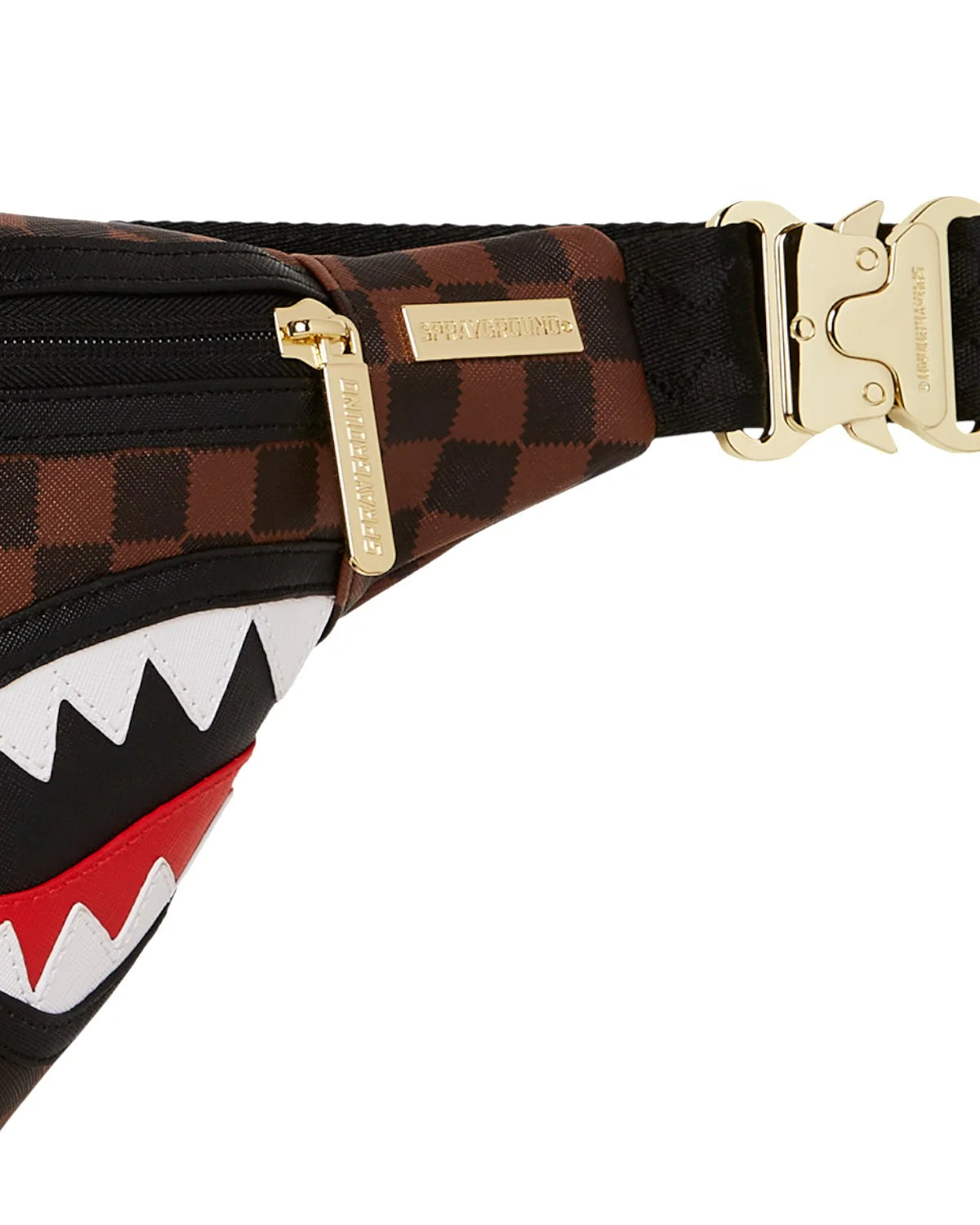 SPRAYGROUND Marsupio In Pelle Sawtooth Sharks In Paris Savvy Crossbody Marrone