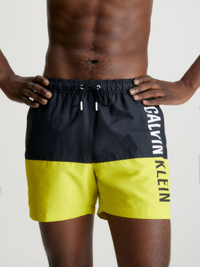 Calvin Klein Costume Da Bagno Scritta Verticale Fluo/ Nero