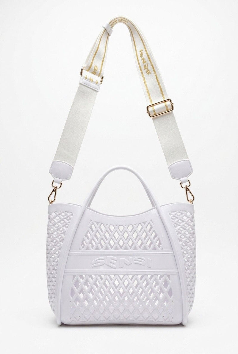 SENSI SANTORINI BAG Borsa con Tracolla Rimovibile Bianca