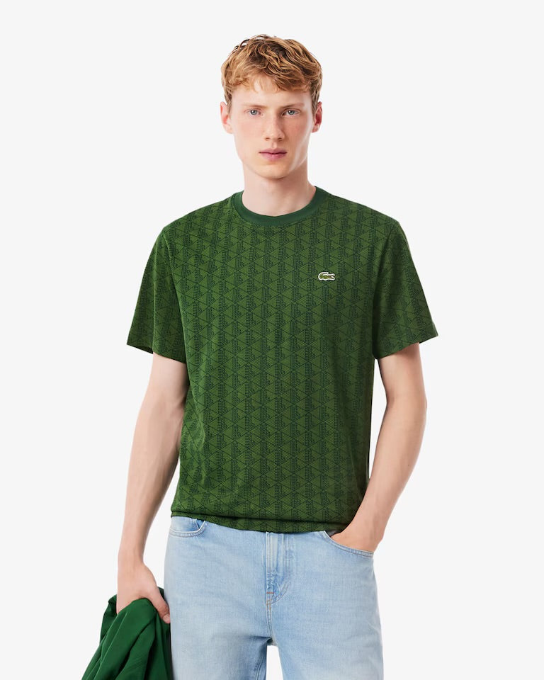 LACOSTE T-Shirt Monogram Verde