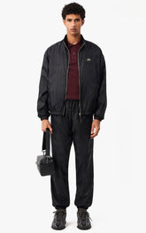 LACOSTE Tuta In Microfibra Con Loghi Tono Su Tono monogram Con Zip Nera