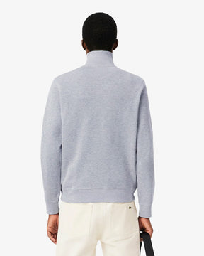 LACOSTE Felpa Interlock Collo Alto Mezza Zip Grigia