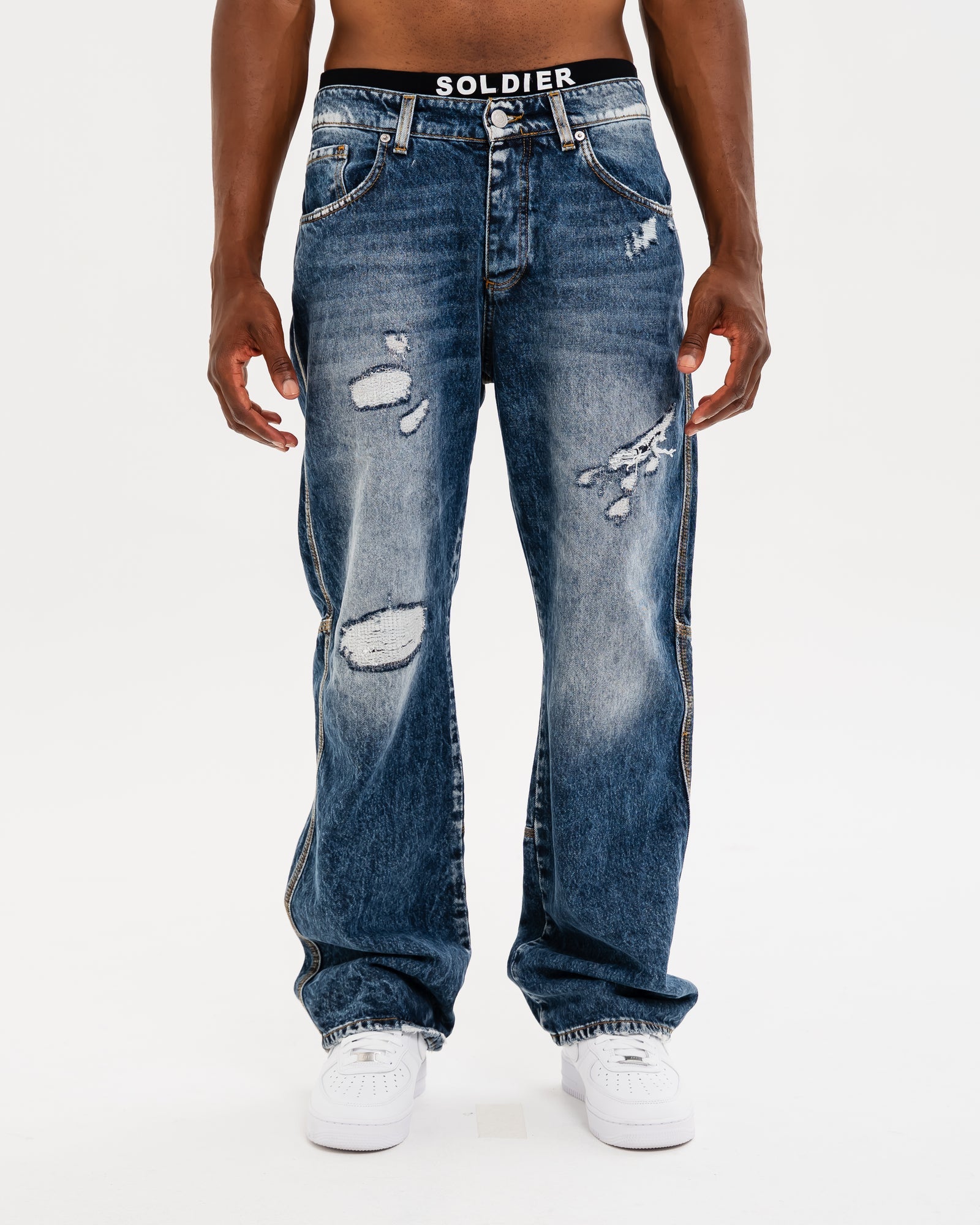 SOLDIER Jeans Baggy Botton Made in Italy Blu