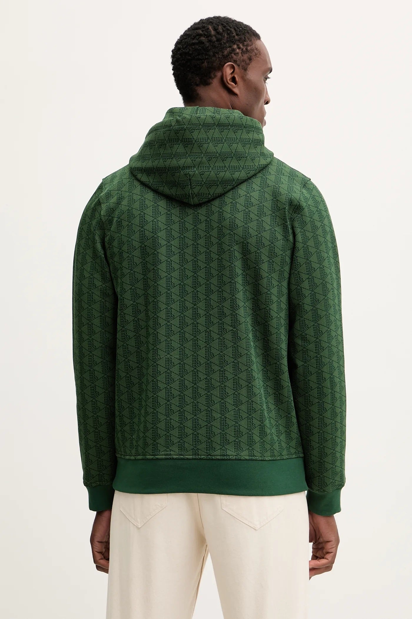 LACOSTE Felpa Monogram Con Cappuccio Verde