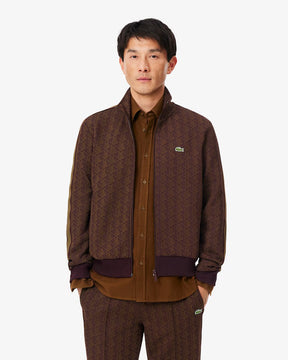 LACOSTE Tuta Monogram Con Zip Marrone