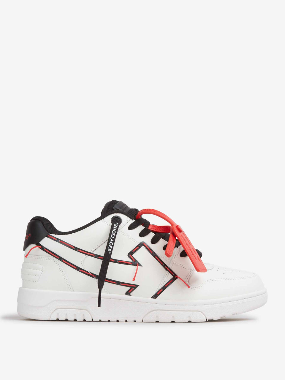 OFF-WHITE OUT OF OFFICE Bianca e Nera Con Dettagli Cotone Rosso