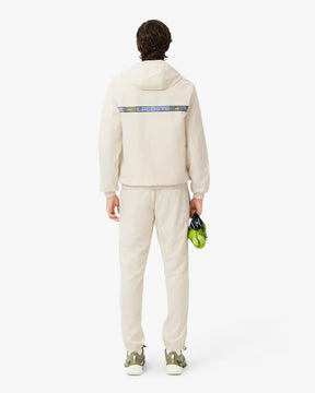 LACOSTE Tuta Leggera In Microfibra Con Bande Centrali Blu e Logo Panna/Blu