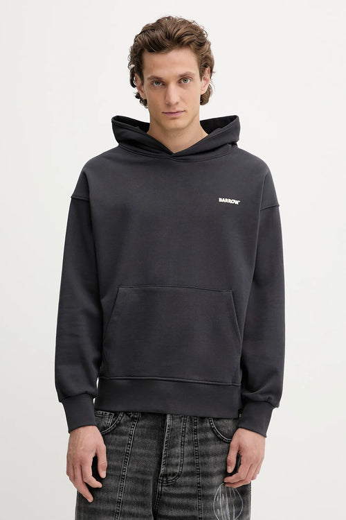 BARROW Felpa con cappuccio Con Stampa Logo Grigio Asfalto