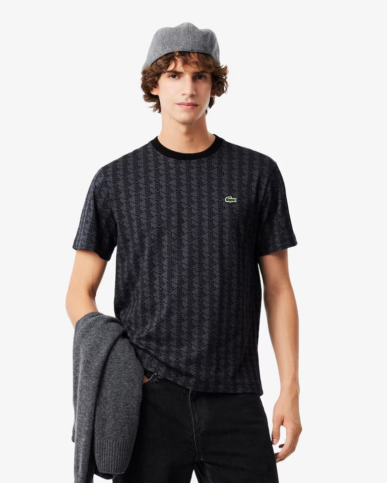 LACOSTE T-Shirt Monogram Nera