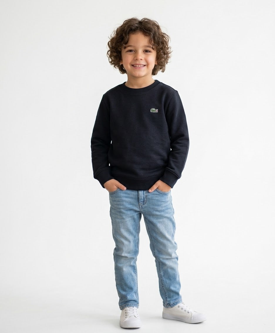 LACOSTE Felpa Girocollo Bambino Nero