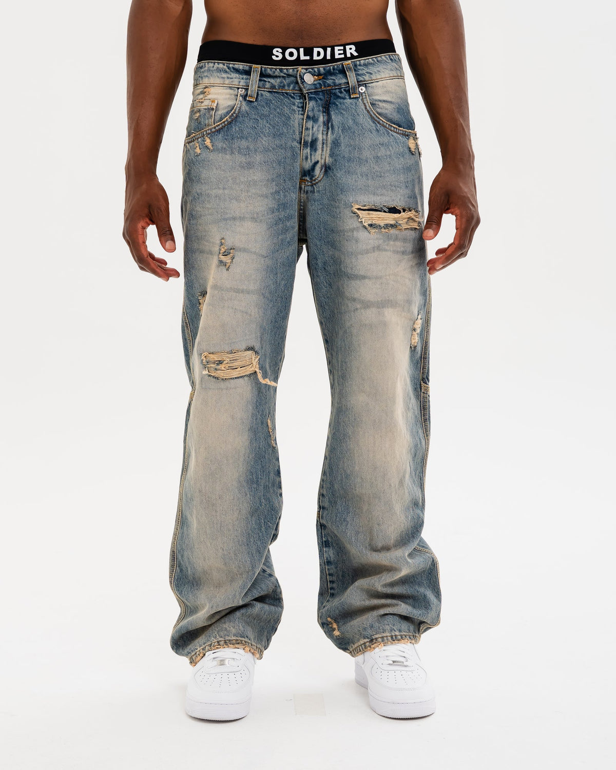 SOLDIER Jeans Baggy Botton Made in Italy Sabbiato