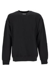 DISCLAIMER Felpa Girocollo Nera Logo Piccolo Bianco