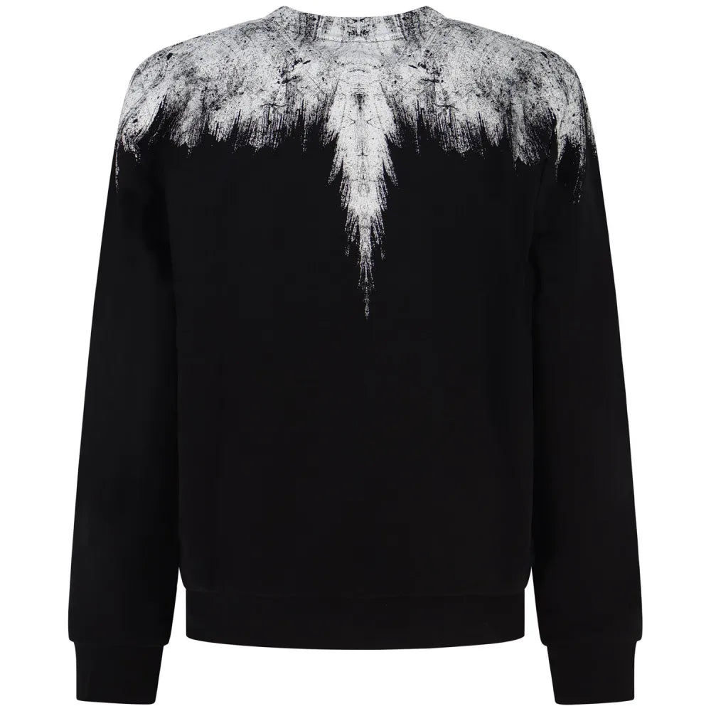 COUNTY OF MILAN Felpa Marcelo Burlon Nera Con Ali Graffito Bianche
