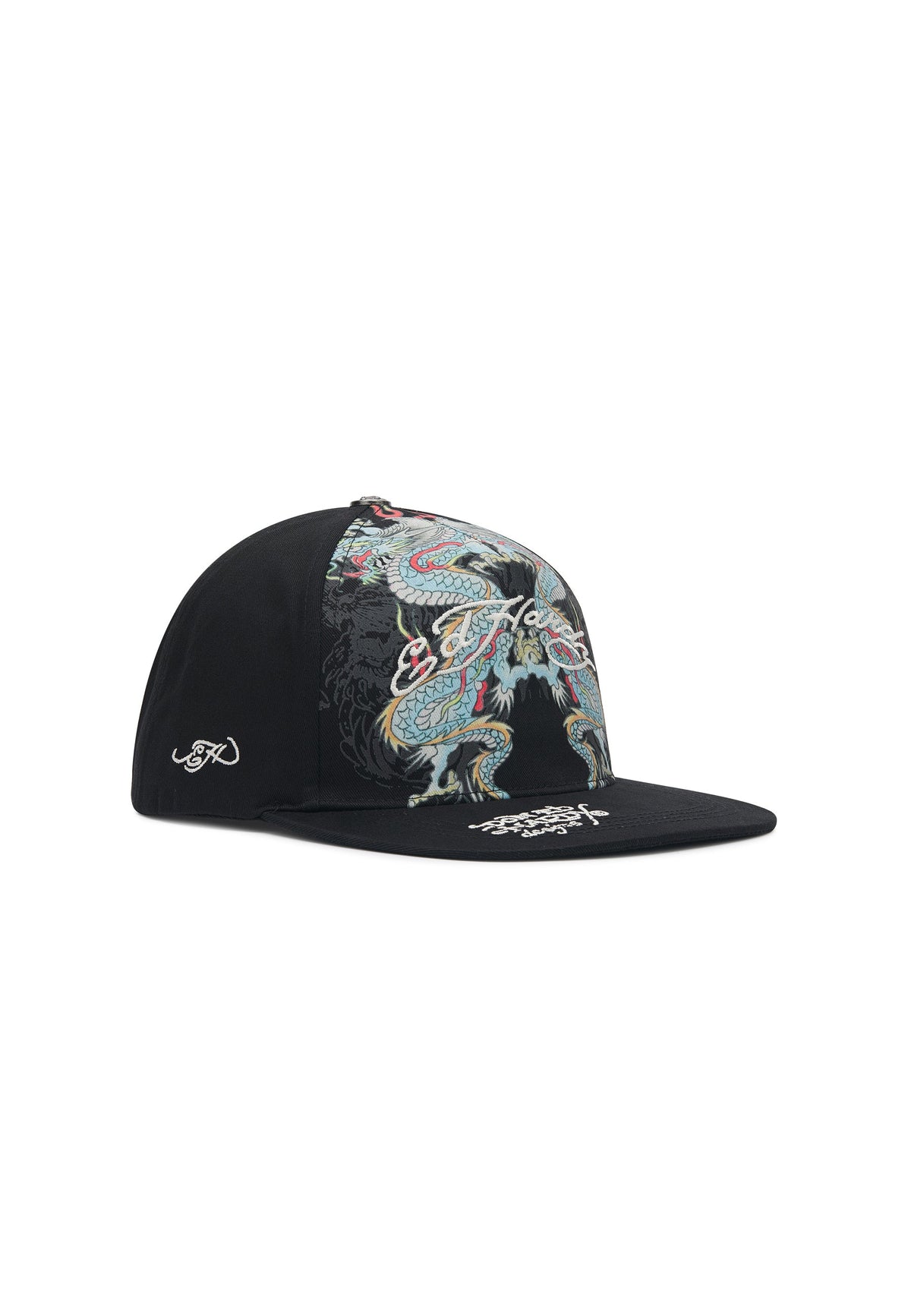 ED HARDY Cappello Visiera Dritta Con Serpenti Colorati Nero